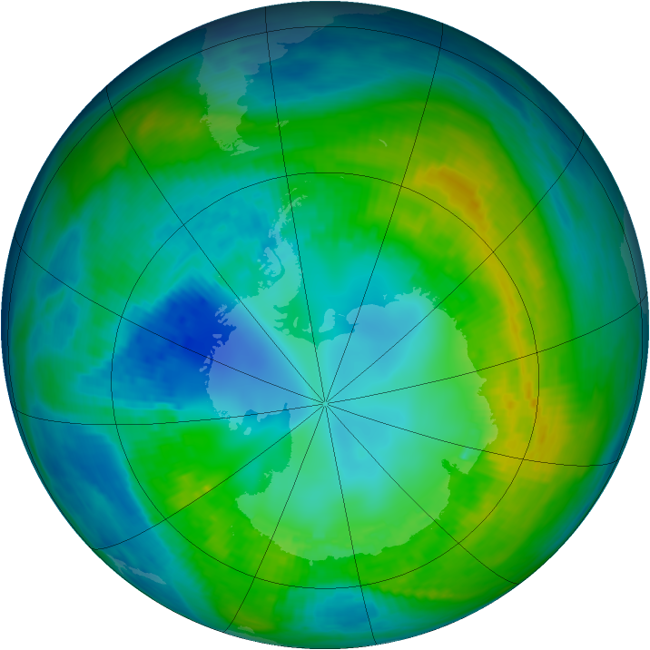 Antarctic ozone map for 26 April 1980